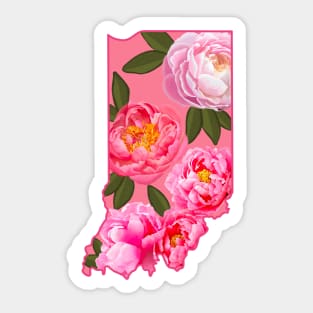 Indiana State Flower Peony Sticker